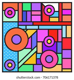 Trendy geometric elements memphis greeting cards design. Retro style texture, pattern and elements. Retro abstract pattern poster and cover design template for summer holiday season.