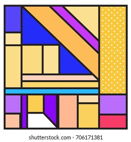 Trendy geometric elements memphis greeting cards design. Retro style texture, pattern and elements. Retro abstract pattern poster and cover design template for summer holiday season.