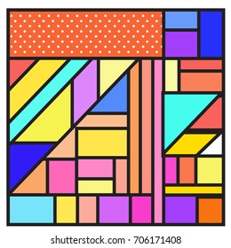 Trendy geometric elements memphis greeting cards design. Retro style texture, pattern and elements. Retro abstract pattern poster and cover design template for summer holiday season.