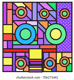 Trendy geometric elements memphis greeting cards design. Retro style texture, pattern and elements. Retro abstract pattern poster and cover design template for summer holiday season.