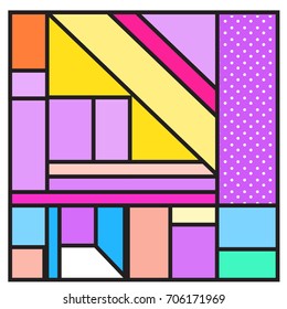 Trendy geometric elements memphis greeting cards design. Retro style texture, pattern and elements. Retro abstract pattern poster and cover design template for summer holiday season.
