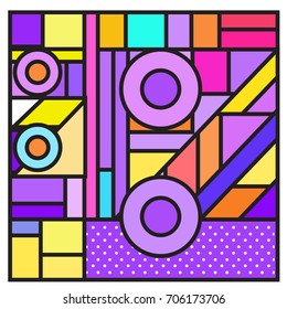 Trendy geometric elements memphis greeting cards design. Retro style texture, pattern and elements. Retro abstract pattern poster and cover design template for summer holiday season.