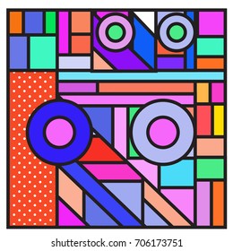 Trendy geometric elements memphis greeting cards design. Retro style texture, pattern and elements. Retro abstract pattern poster and cover design template for summer holiday season.