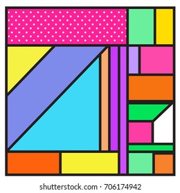 Trendy geometric elements memphis greeting cards design. Retro style texture, pattern and elements. Retro abstract pattern poster and cover design template for summer holiday season.