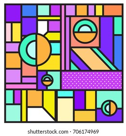 Trendy geometric elements memphis greeting cards design. Retro style texture, pattern and elements. Retro abstract pattern poster and cover design template for summer holiday season.