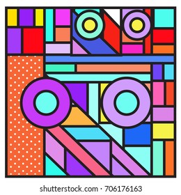 Trendy geometric elements memphis greeting cards design. Retro style texture, pattern and elements. Retro abstract pattern poster and cover design template for summer holiday season.