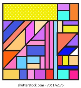 Trendy geometric elements memphis greeting cards design. Retro style texture, pattern and elements. Retro abstract pattern poster and cover design template for summer holiday season.