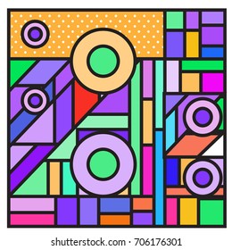 Trendy geometric elements memphis greeting cards design. Retro style texture, pattern and elements. Retro abstract pattern poster and cover design template for summer holiday season.
