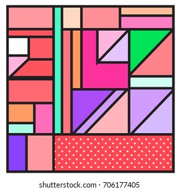 Trendy geometric elements memphis greeting cards design. Retro style texture, pattern and elements. Retro abstract pattern poster and cover design template for summer holiday season.