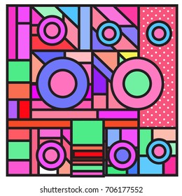 Trendy geometric elements memphis greeting cards design. Retro style texture, pattern and elements. Retro abstract pattern poster and cover design template for summer holiday season.