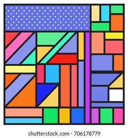 Trendy geometric elements memphis greeting cards design. Retro style texture, pattern and elements. Retro abstract pattern poster and cover design template for summer holiday season.