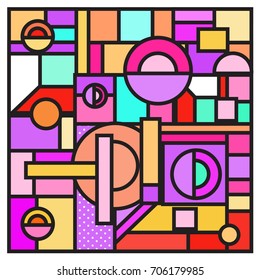 Trendy geometric elements memphis greeting cards design. Retro style texture, pattern and elements. Retro abstract pattern poster and cover design template for summer holiday season.