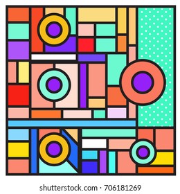 Trendy geometric elements memphis greeting cards design. Retro style texture, pattern and elements. Retro abstract pattern poster and cover design template for summer holiday season.