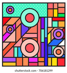 Trendy geometric elements memphis greeting cards design. Retro style texture, pattern and elements. Retro abstract pattern poster and cover design template for summer holiday season.