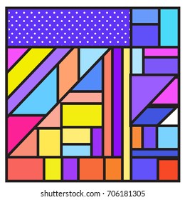 Trendy geometric elements memphis greeting cards design. Retro style texture, pattern and elements. Retro abstract pattern poster and cover design template for summer holiday season.