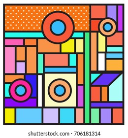 Trendy geometric elements memphis greeting cards design. Retro style texture, pattern and elements. Retro abstract pattern poster and cover design template for summer holiday season.