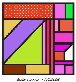 Trendy geometric elements memphis greeting cards design. Retro style texture, pattern and elements. Retro abstract pattern poster and cover design template for summer holiday season.