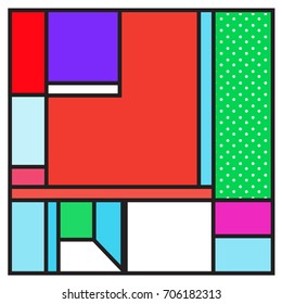 Trendy geometric elements memphis greeting cards design. Retro style texture, pattern and elements. Retro abstract pattern poster and cover design template for summer holiday season.