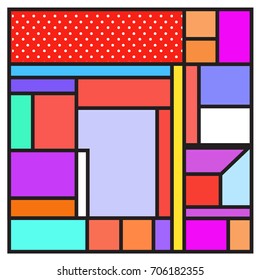 Trendy geometric elements memphis greeting cards design. Retro style texture, pattern and elements. Retro abstract pattern poster and cover design template for summer holiday season.