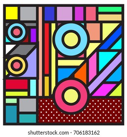 Trendy geometric elements memphis greeting cards design. Retro style texture, pattern and elements. Retro abstract pattern poster and cover design template for summer holiday season.