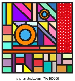 Trendy geometric elements memphis greeting cards design. Retro style texture, pattern and elements. Retro abstract pattern poster and cover design template for summer holiday season.