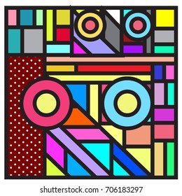 Trendy geometric elements memphis greeting cards design. Retro style texture, pattern and elements. Retro abstract pattern poster and cover design template for summer holiday season.
