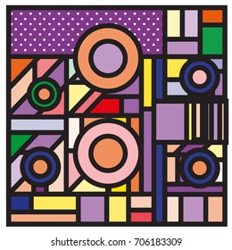 Trendy geometric elements memphis greeting cards design. Retro style texture, pattern and elements. Retro abstract pattern poster and cover design template for summer holiday season.
