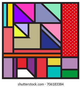 Trendy geometric elements memphis greeting cards design. Retro style texture, pattern and elements. Retro abstract pattern poster and cover design template for summer holiday season.
