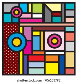 Trendy geometric elements memphis greeting cards design. Retro style texture, pattern and elements. Retro abstract pattern poster and cover design template for summer holiday season.