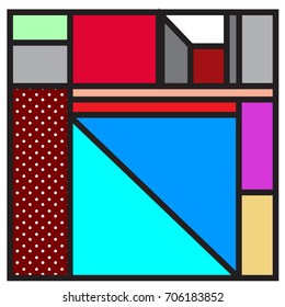 Trendy geometric elements memphis greeting cards design. Retro style texture, pattern and elements. Retro abstract pattern poster and cover design template for summer holiday season.