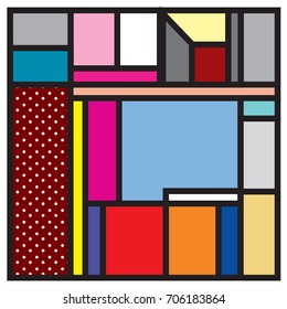 Trendy geometric elements memphis greeting cards design. Retro style texture, pattern and elements. Retro abstract pattern poster and cover design template for summer holiday season.