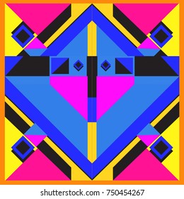 Trendy geometric elements memphis greeting cards design. Retro style texture, pattern and elements. Modern abstract design poster and cover template