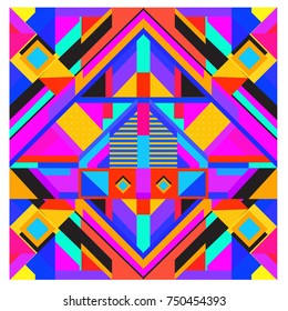 Trendy geometric elements memphis greeting cards design. Retro style texture, pattern and elements. Modern abstract design poster and cover template