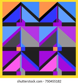 Trendy geometric elements memphis greeting cards design. Retro style texture, pattern and elements. Modern abstract design poster and cover template
