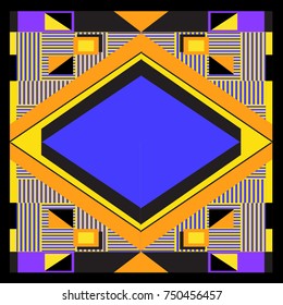 Trendy geometric elements memphis greeting cards design. Retro style texture, pattern and elements. Modern abstract design poster and cover template
