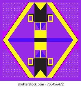 Trendy geometric elements memphis greeting cards design. Retro style texture, pattern and elements. Modern abstract design poster and cover template

