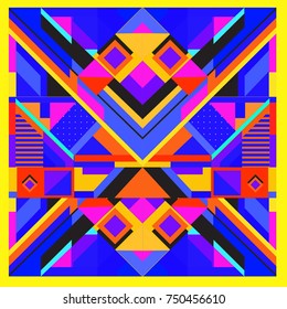 Trendy geometric elements memphis greeting cards design. Retro style texture, pattern and elements. Modern abstract design poster and cover template
