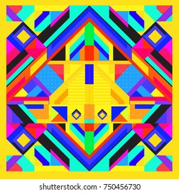 Trendy geometric elements memphis greeting cards design. Retro style texture, pattern and elements. Modern abstract design poster and cover template
