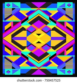 Trendy geometric elements memphis greeting cards design. Retro style texture, pattern and elements. Modern abstract design poster and cover template
