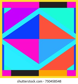 Trendy geometric elements memphis greeting cards design. Retro style texture, pattern and elements. Modern abstract design poster and cover template
