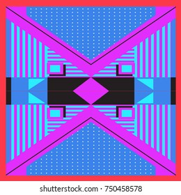 Trendy geometric elements memphis greeting cards design. Retro style texture, pattern and elements. Modern abstract design poster and cover template
