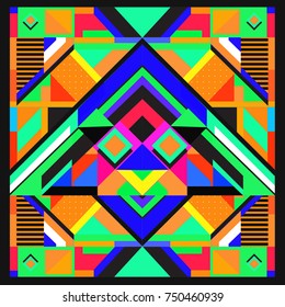 Trendy geometric elements memphis greeting cards design. Retro style texture, pattern and elements. Modern abstract design poster and cover template
