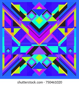 Trendy geometric elements memphis greeting cards design. Retro style texture, pattern and elements. Modern abstract design poster and cover template
