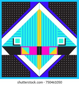 Trendy geometric elements memphis greeting cards design. Retro style texture, pattern and elements. Modern abstract design poster and cover template

