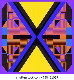 Trendy geometric elements memphis greeting cards design. Retro style texture, pattern and elements. Modern abstract design poster and cover template
