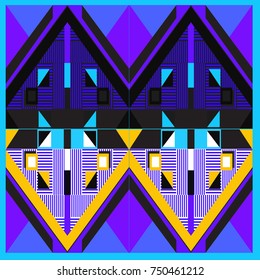 Trendy geometric elements memphis greeting cards design. Retro style texture, pattern and elements. Modern abstract design poster and cover template
