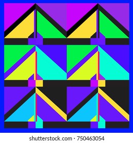 Trendy geometric elements memphis greeting cards design. Retro style texture, pattern and elements. Modern abstract design poster and cover template