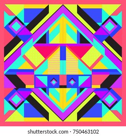 Trendy geometric elements memphis greeting cards design. Retro style texture, pattern and elements. Modern abstract design poster and cover template