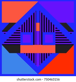 Trendy geometric elements memphis greeting cards design. Retro style texture, pattern and elements. Modern abstract design poster and cover template