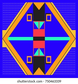 Trendy geometric elements memphis greeting cards design. Retro style texture, pattern and elements. Modern abstract design poster and cover template